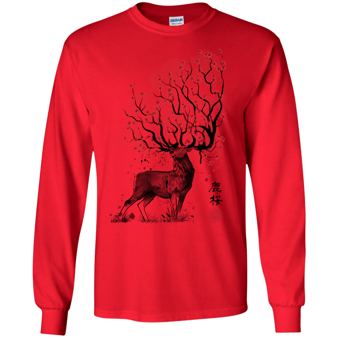 Sakura Deer Men's Long Sleeve T-Shirt