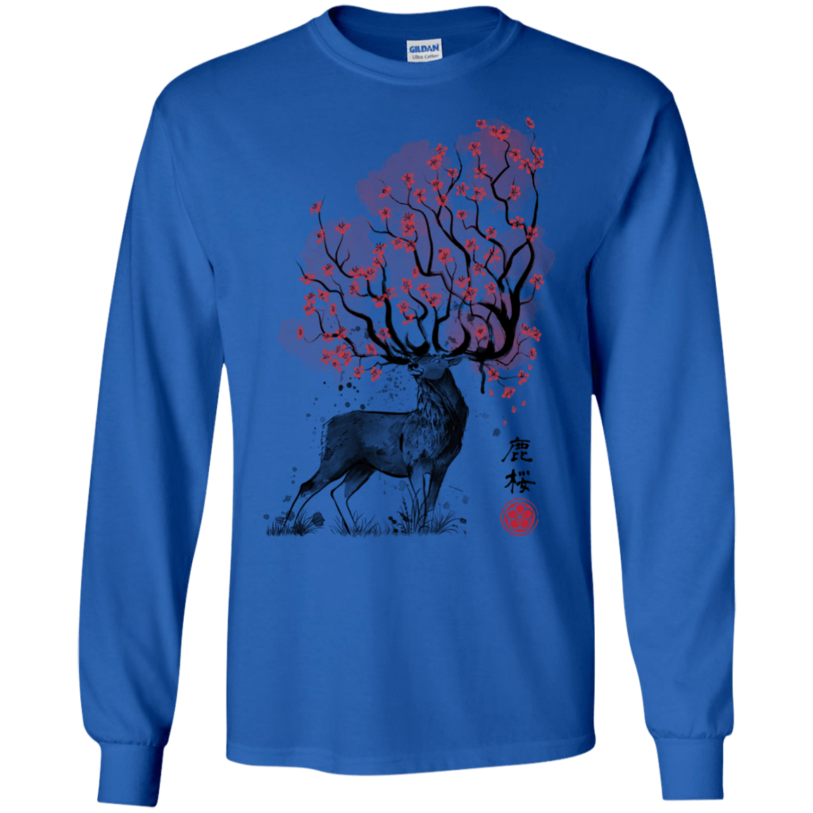 Sakura Deer Men's Long Sleeve T-Shirt