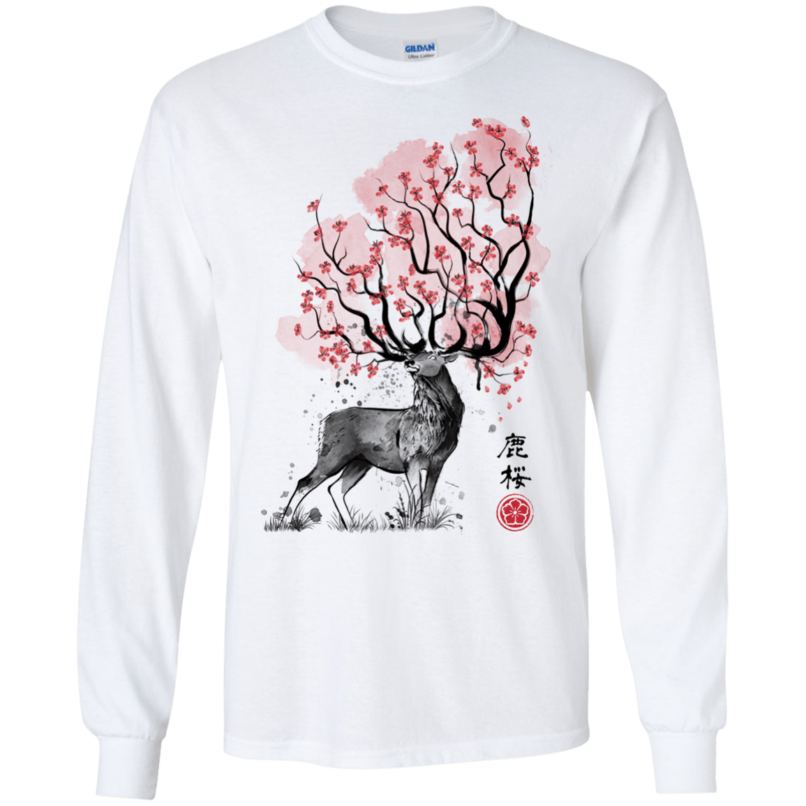 Sakura Deer Men's Long Sleeve T-Shirt