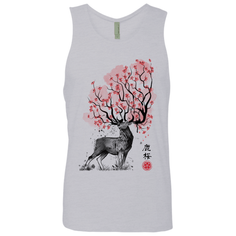 T-Shirts Heather Grey / S Sakura Deer Men's Premium Tank Top