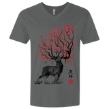 T-Shirts Heavy Metal / X-Small Sakura Deer Men's Premium V-Neck