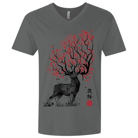 T-Shirts Heavy Metal / X-Small Sakura Deer Men's Premium V-Neck