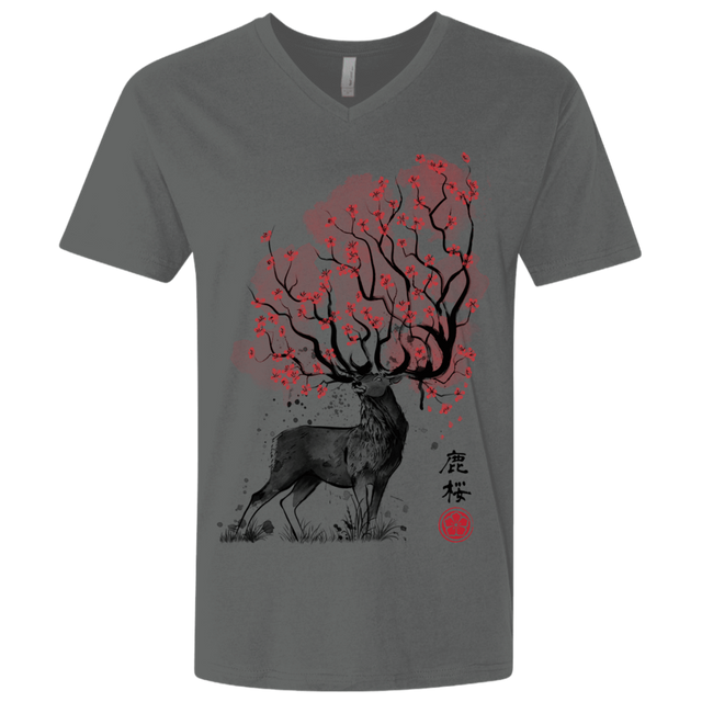 T-Shirts Heavy Metal / X-Small Sakura Deer Men's Premium V-Neck