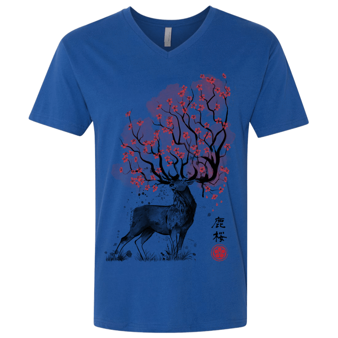 T-Shirts Royal / X-Small Sakura Deer Men's Premium V-Neck