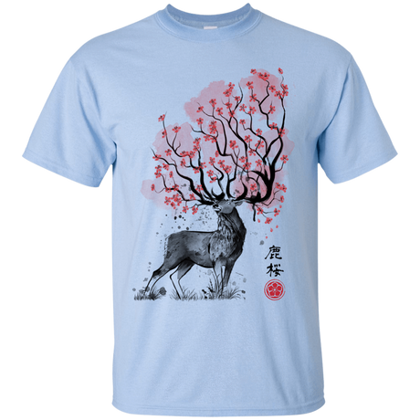 T-Shirts Light Blue / S Sakura Deer T-Shirt