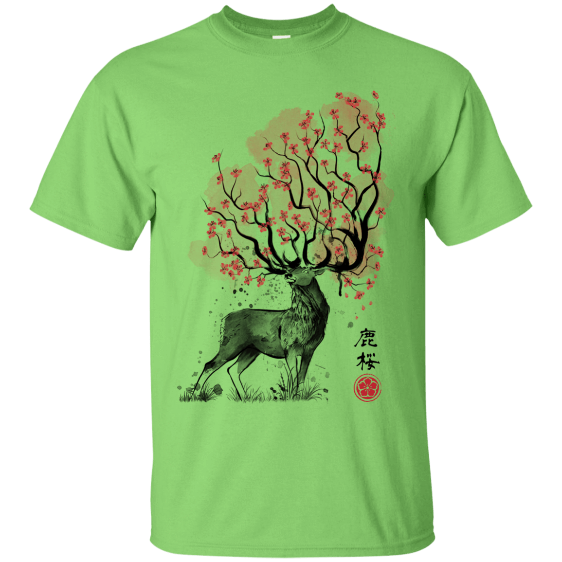 T-Shirts Lime / S Sakura Deer T-Shirt