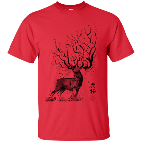 T-Shirts Red / S Sakura Deer T-Shirt