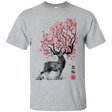 T-Shirts Sport Grey / S Sakura Deer T-Shirt
