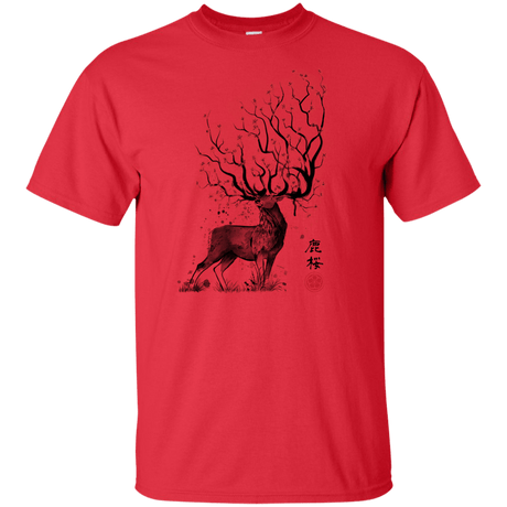 T-Shirts Red / XLT Sakura Deer Tall T-Shirt