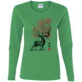 T-Shirts Irish Green / S Sakura Deer Women's Long Sleeve T-Shirt