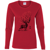 T-Shirts Red / S Sakura Deer Women's Long Sleeve T-Shirt