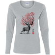 T-Shirts Sport Grey / S Sakura Deer Women's Long Sleeve T-Shirt
