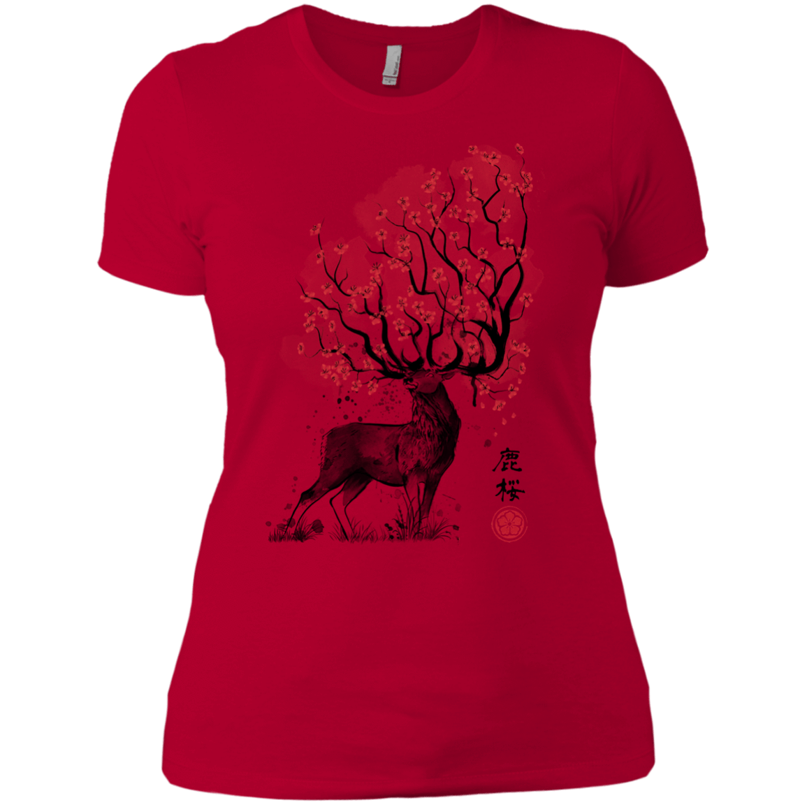 T-Shirts Red / X-Small Sakura Deer Women's Premium T-Shirt
