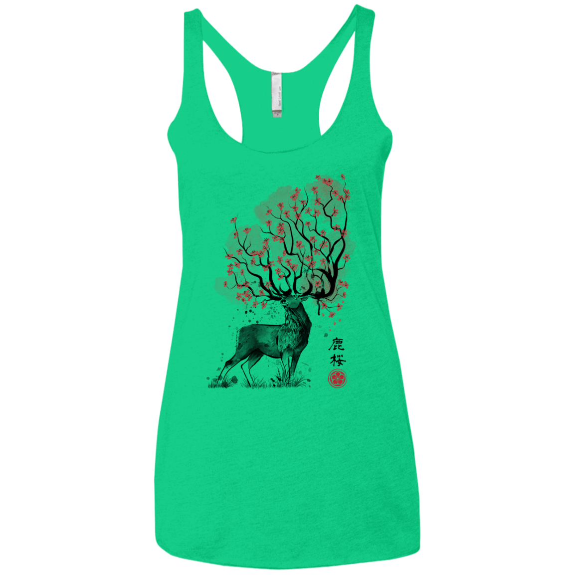Sakura Deer Women's Triblend Racerback Tank