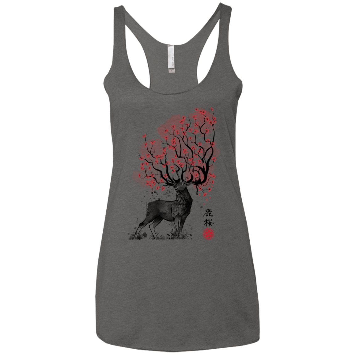 Sakura Deer Women's Triblend Racerback Tank