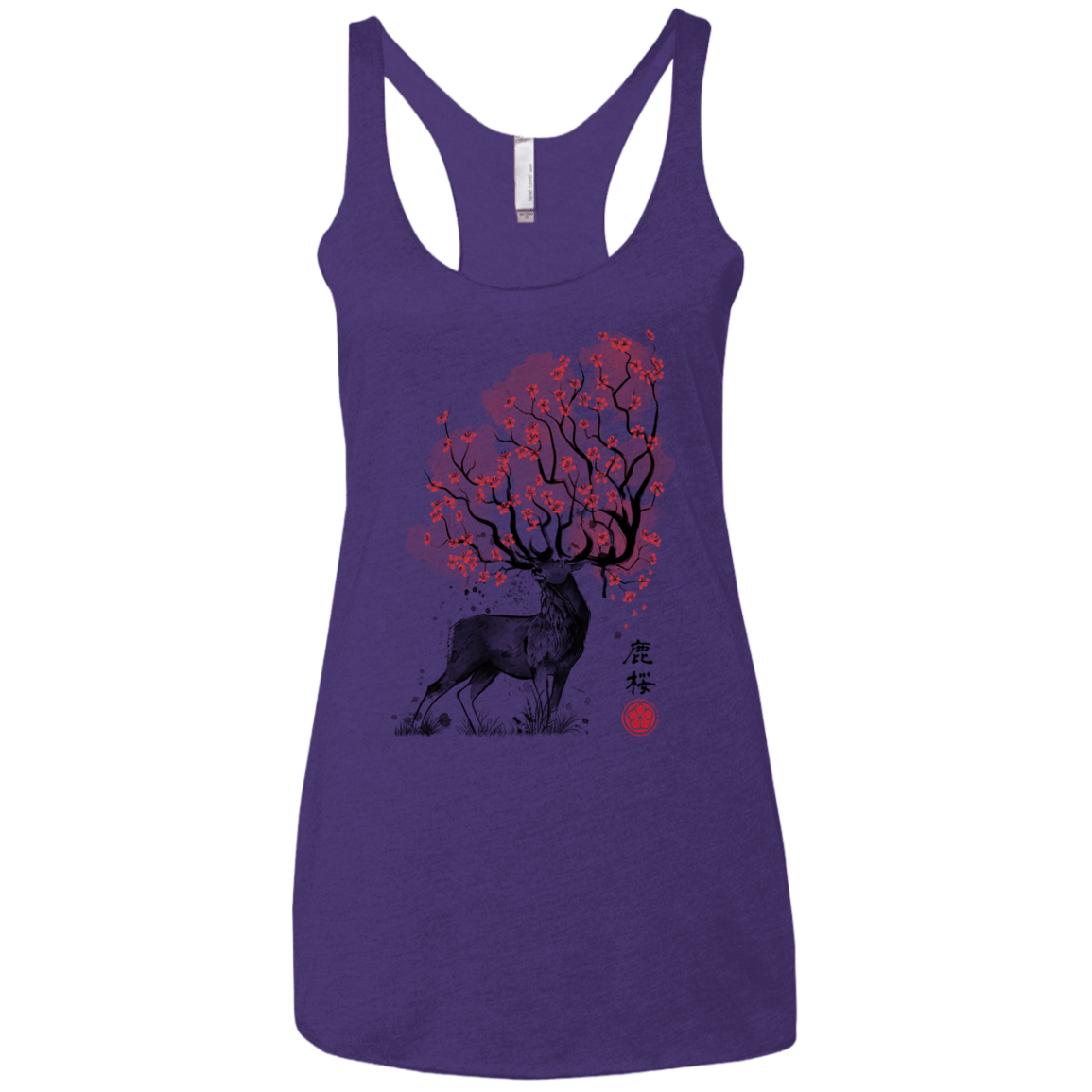 Sakura Deer Women's Triblend Racerback Tank
