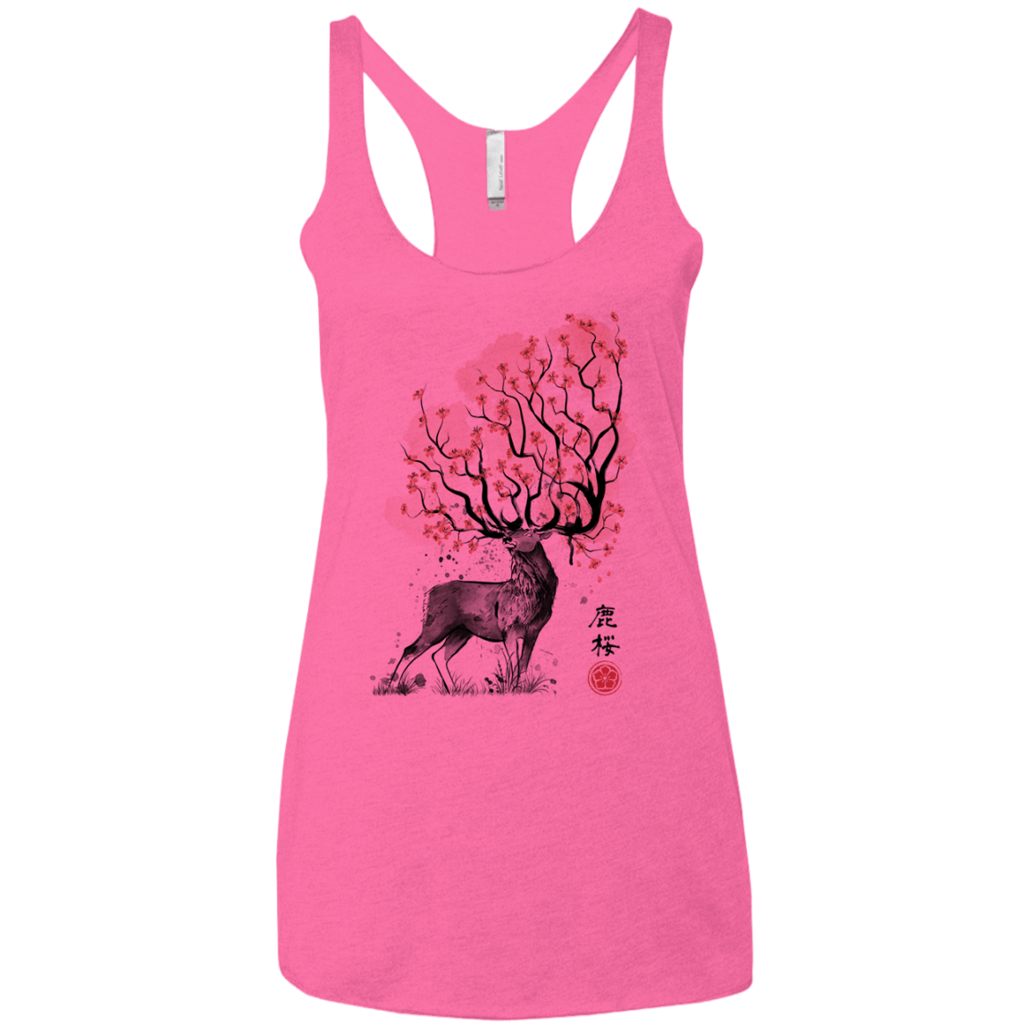 Sakura Deer Women's Triblend Racerback Tank
