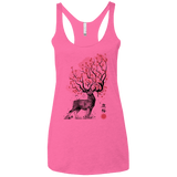 Sakura Deer Women's Triblend Racerback Tank