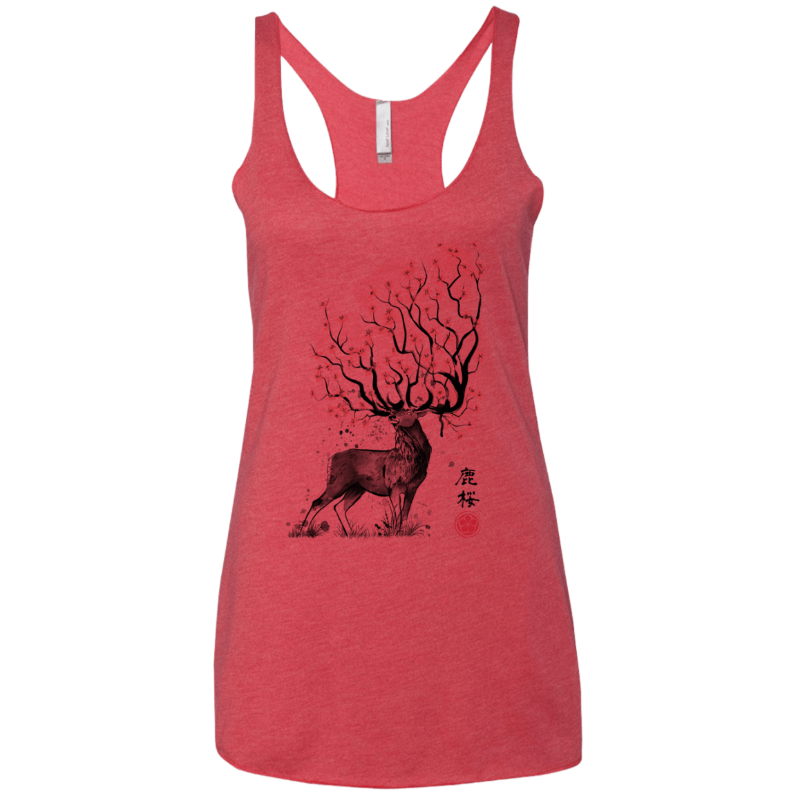 Sakura Deer Women's Triblend Racerback Tank