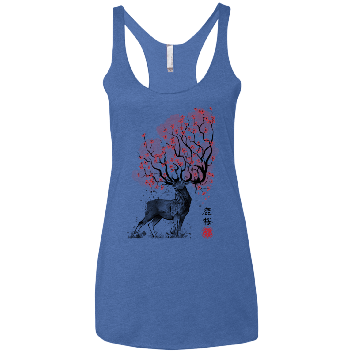 Sakura Deer Women's Triblend Racerback Tank