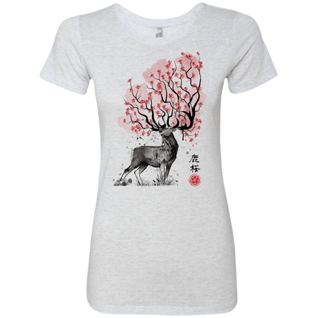 T-Shirts Heather White / S Sakura Deer Women's Triblend T-Shirt