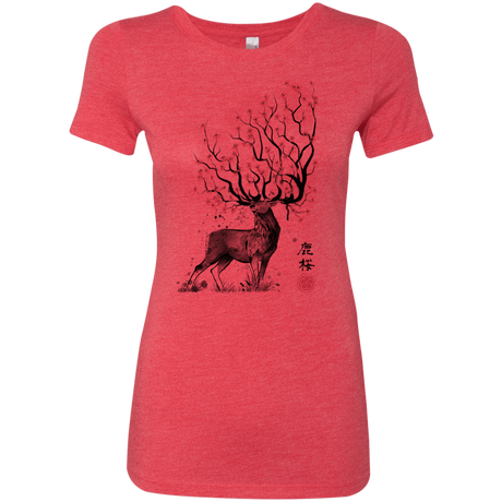 T-Shirts Vintage Red / S Sakura Deer Women's Triblend T-Shirt