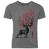 Sakura Deer Youth Triblend T-Shirt
