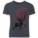 Sakura Deer Youth Triblend T-Shirt