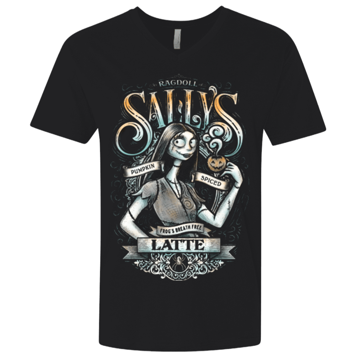 T-Shirts Black / X-Small SALLYS LATTE Men's Premium V-Neck