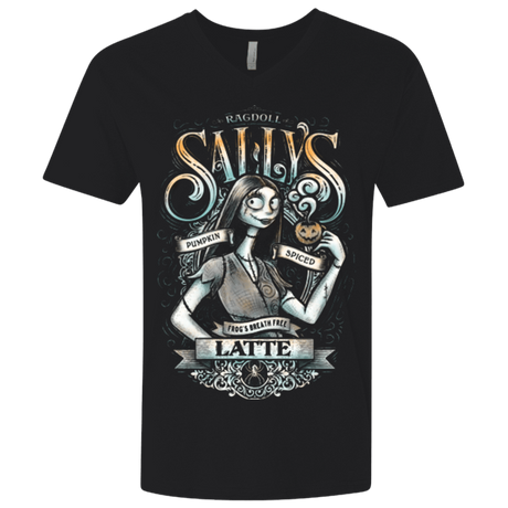 T-Shirts Black / X-Small SALLYS LATTE Men's Premium V-Neck