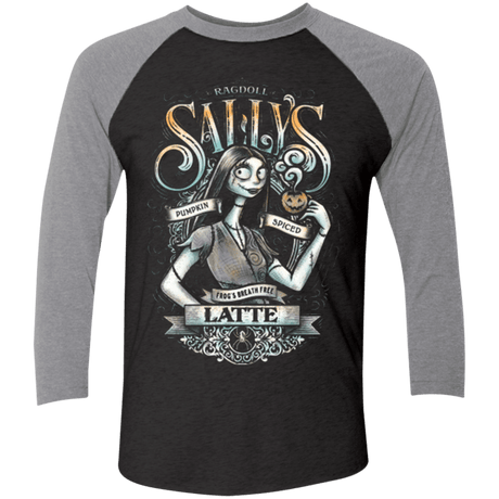 T-Shirts Vintage Black/Premium Heather / X-Small SALLYS LATTE Men's Triblend 3/4 Sleeve