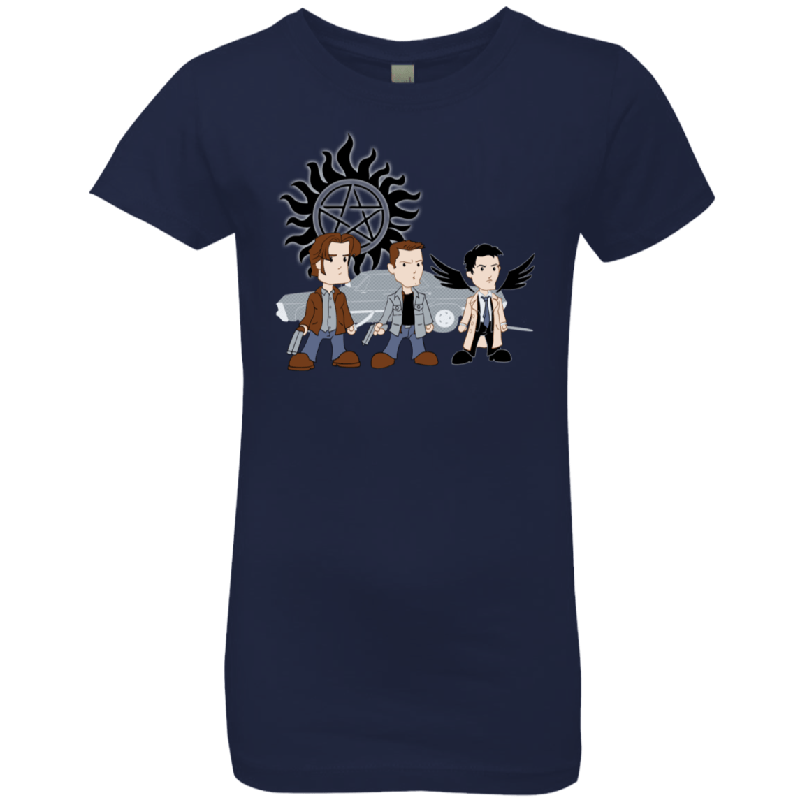 T-Shirts Midnight Navy / YXS Sam, Dean and Cas Girls Premium T-Shirt