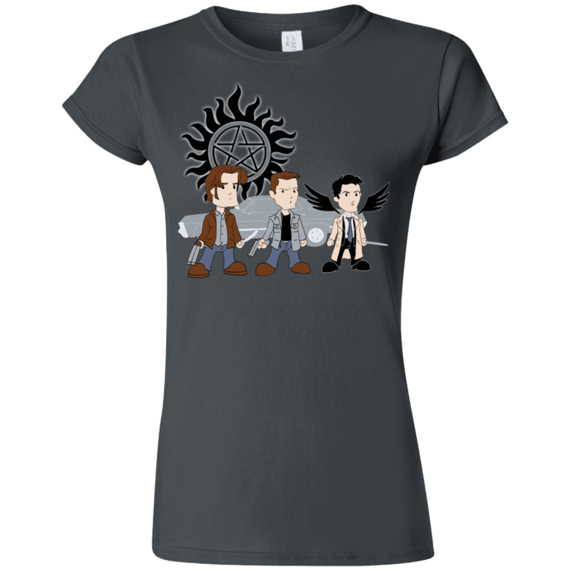 T-Shirts Charcoal / S Sam, Dean and Cas Junior Slimmer-Fit T-Shirt