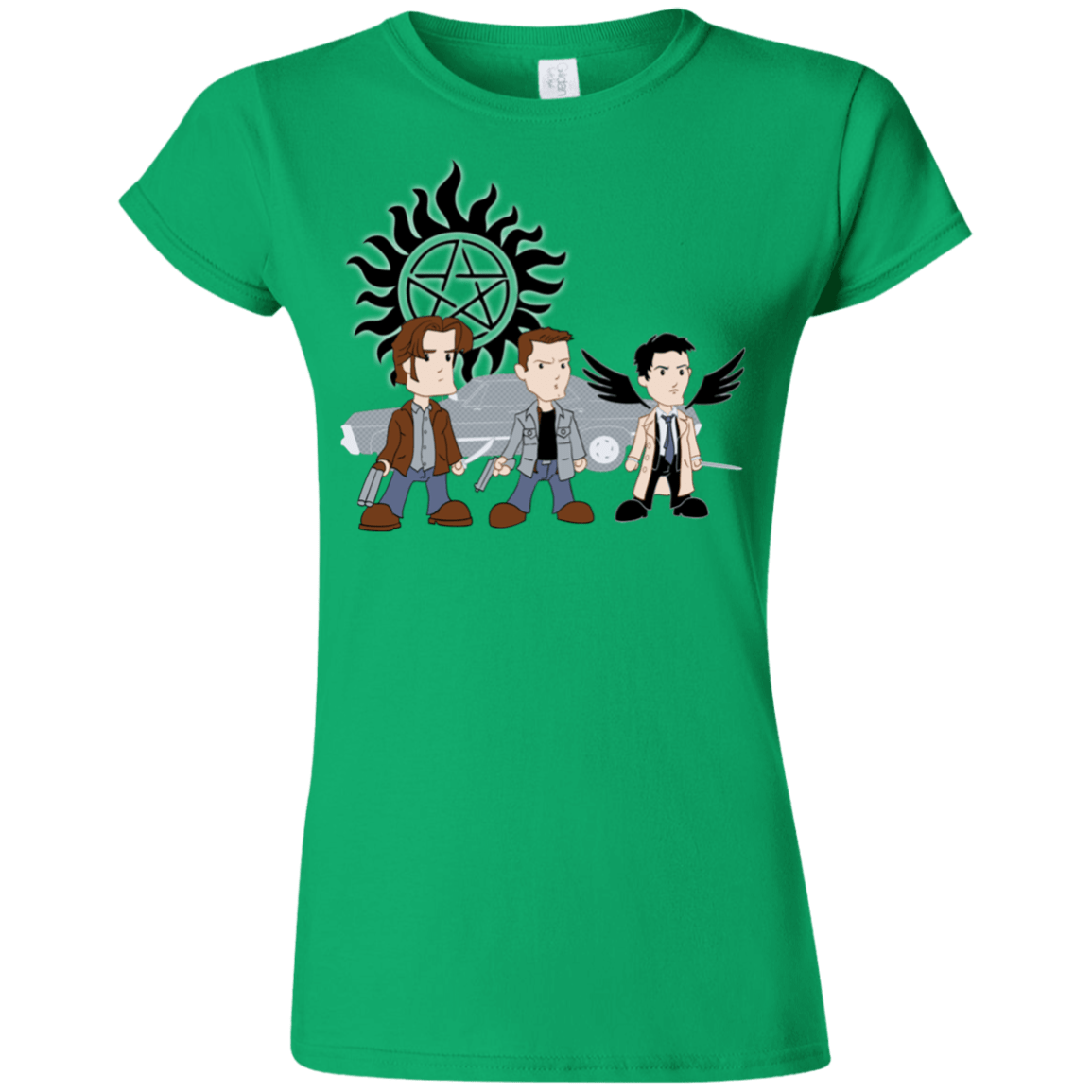 T-Shirts Irish Green / S Sam, Dean and Cas Junior Slimmer-Fit T-Shirt