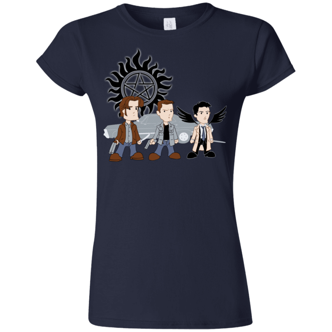 T-Shirts Navy / S Sam, Dean and Cas Junior Slimmer-Fit T-Shirt