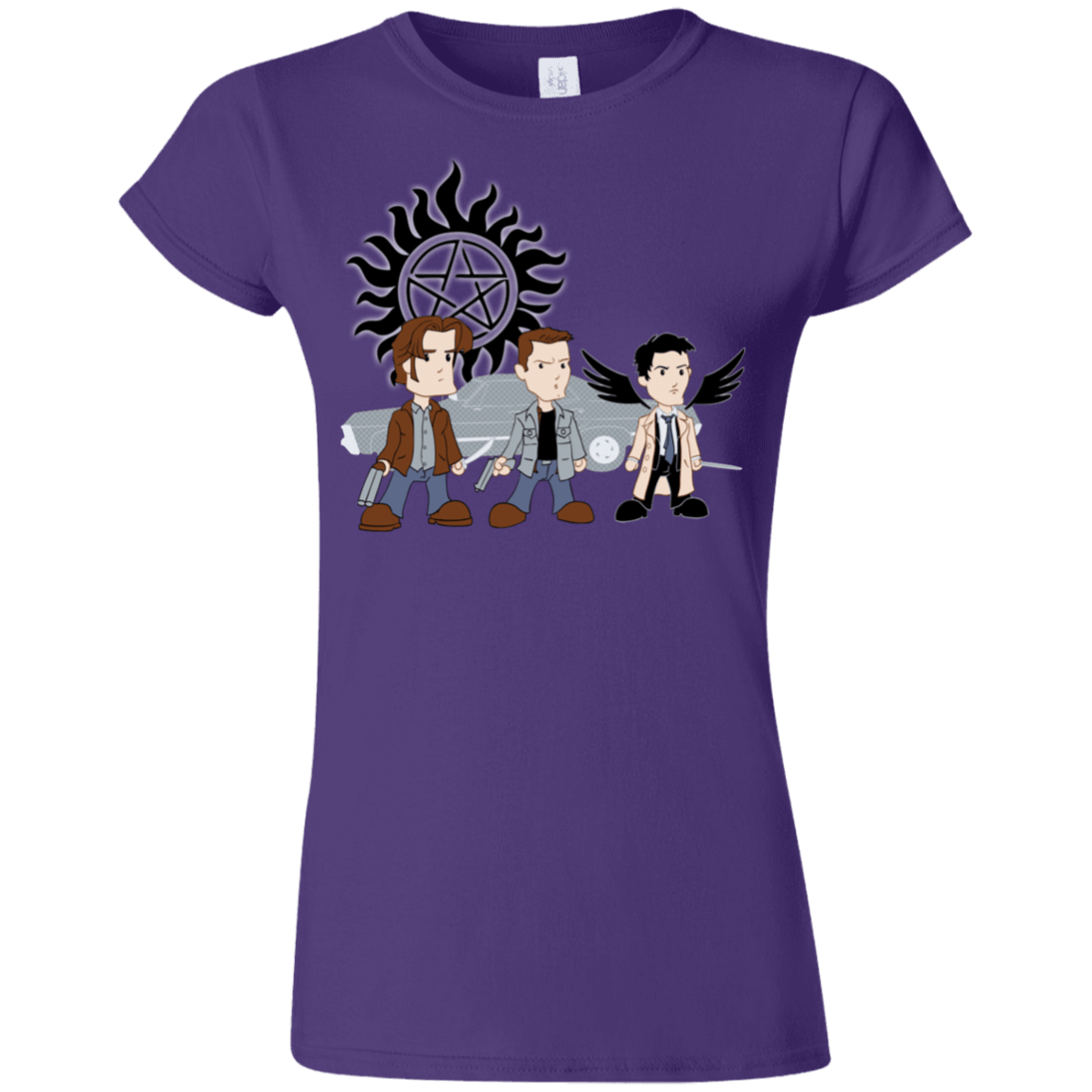 T-Shirts Purple / S Sam, Dean and Cas Junior Slimmer-Fit T-Shirt