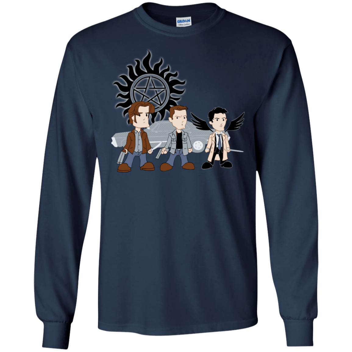 T-Shirts Navy / S Sam, Dean and Cas Men's Long Sleeve T-Shirt
