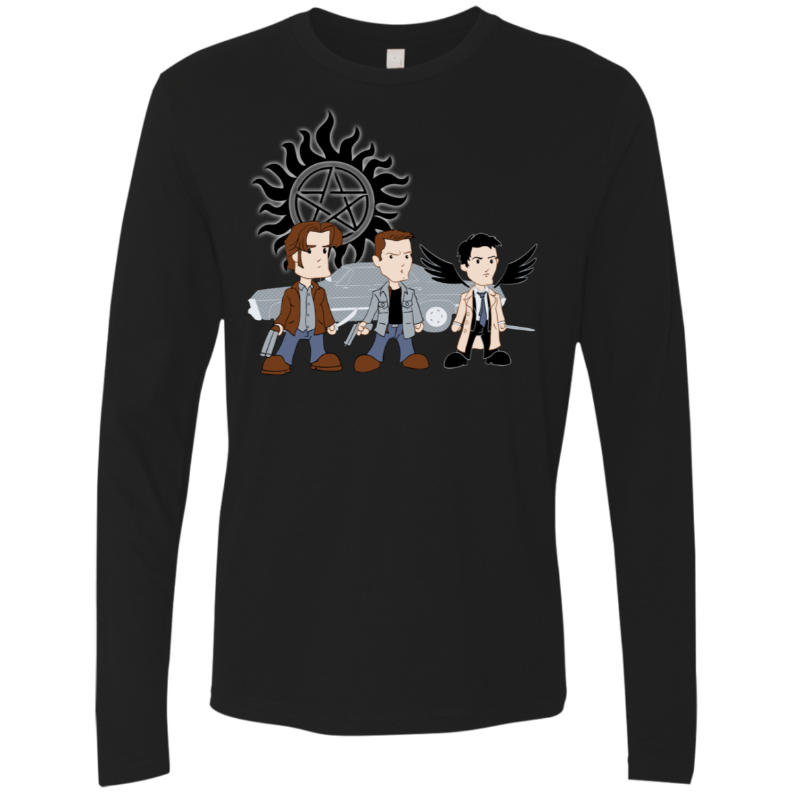 T-Shirts Black / S Sam, Dean and Cas Men's Premium Long Sleeve