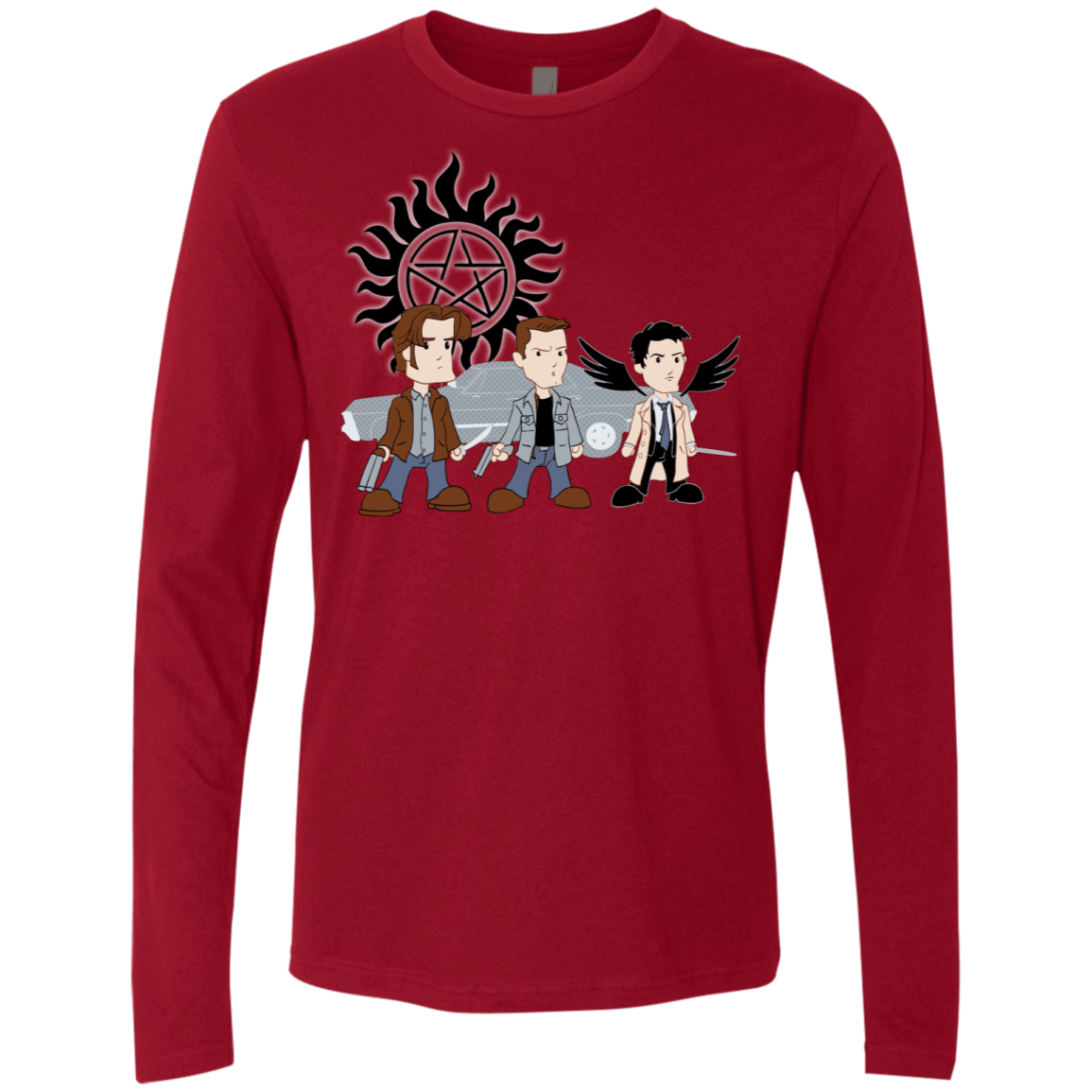 T-Shirts Cardinal / S Sam, Dean and Cas Men's Premium Long Sleeve