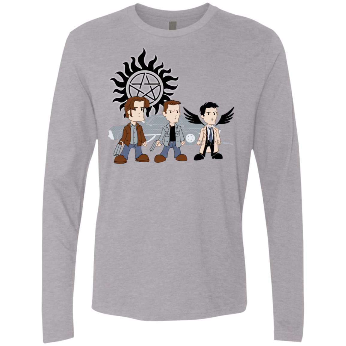 T-Shirts Heather Grey / S Sam, Dean and Cas Men's Premium Long Sleeve