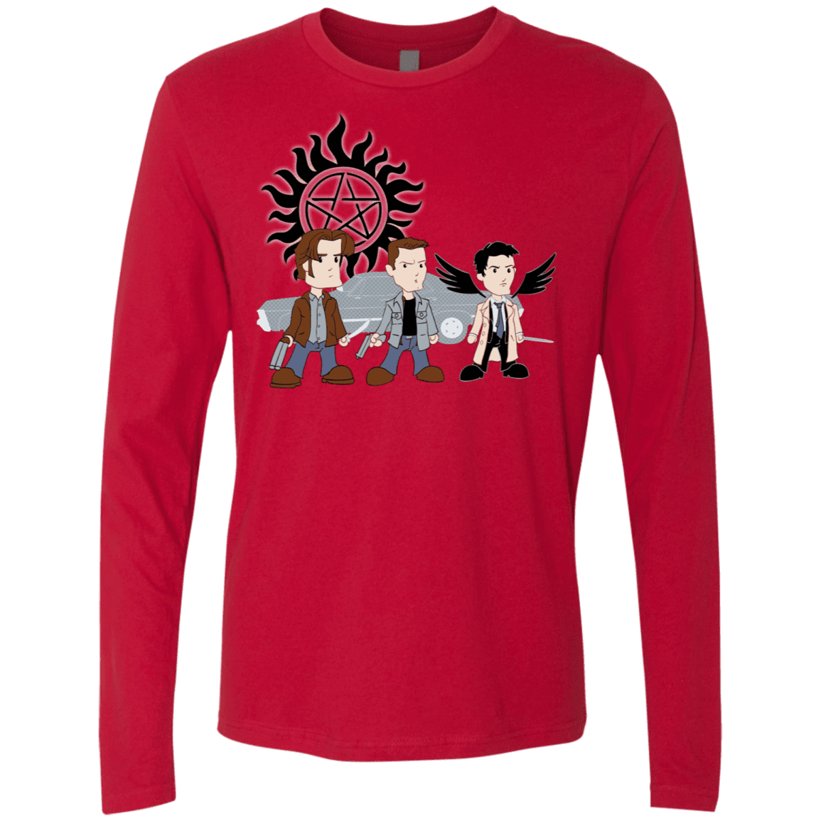 T-Shirts Red / S Sam, Dean and Cas Men's Premium Long Sleeve