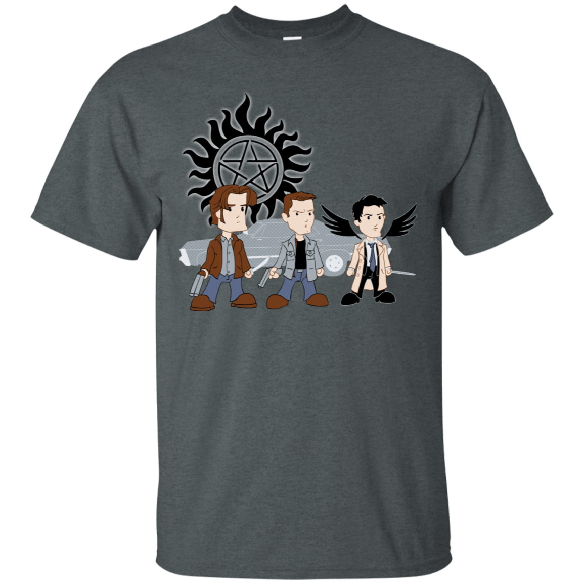 T-Shirts Dark Heather / S Sam, Dean and Cas T-Shirt