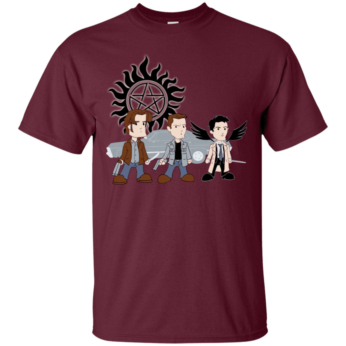 T-Shirts Maroon / S Sam, Dean and Cas T-Shirt