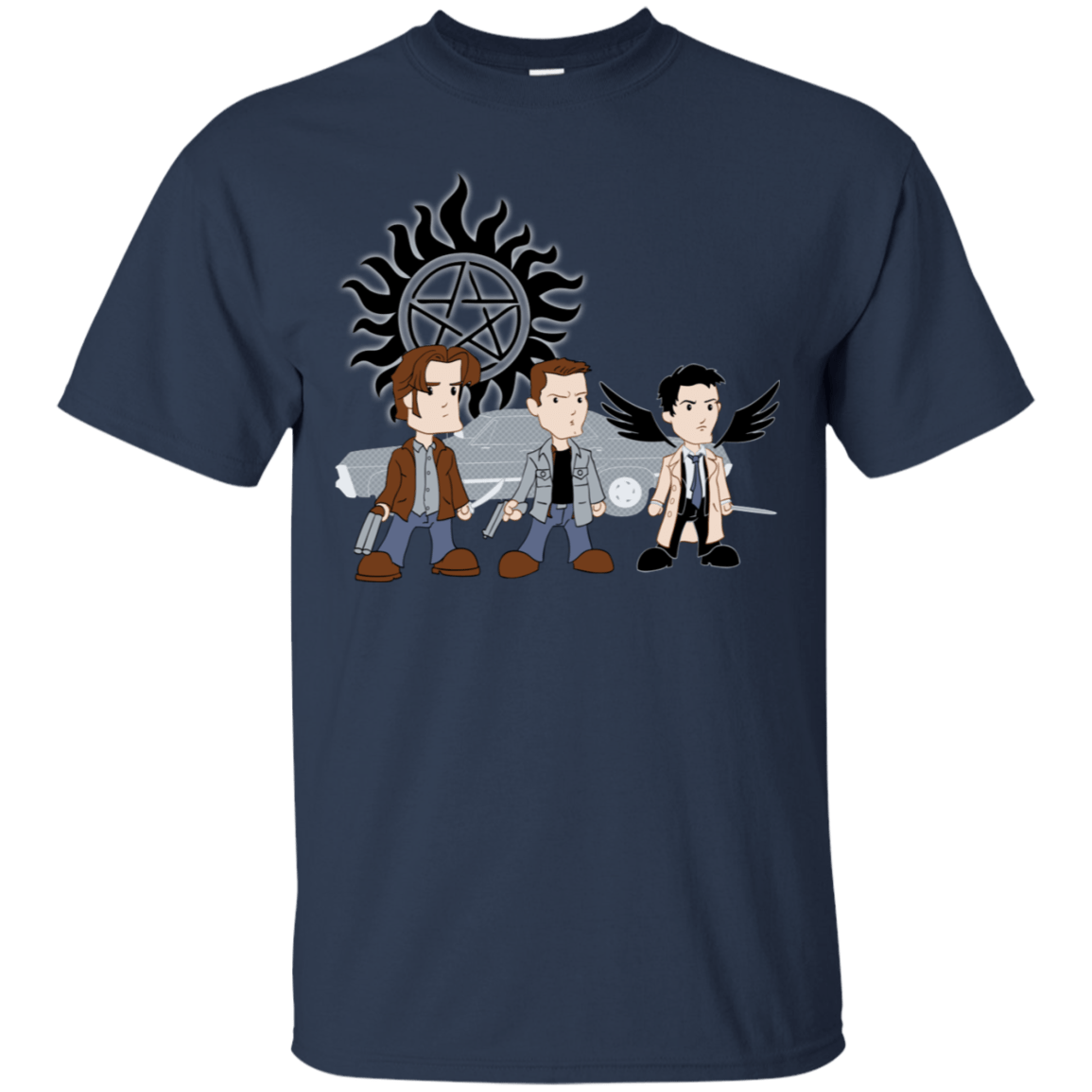 T-Shirts Navy / S Sam, Dean and Cas T-Shirt