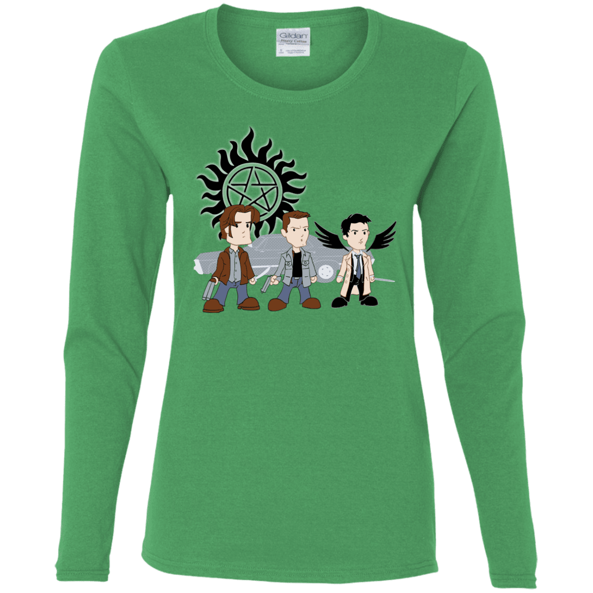 T-Shirts Irish Green / S Sam, Dean and Cas Women's Long Sleeve T-Shirt