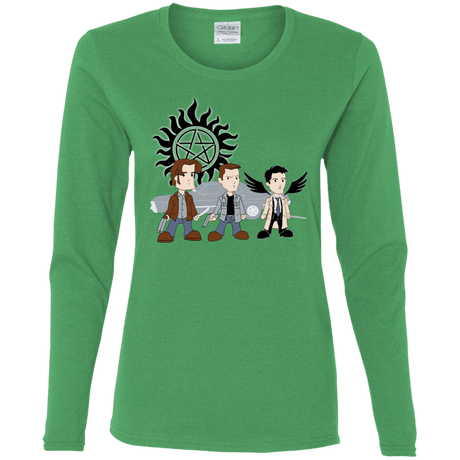 T-Shirts Irish Green / S Sam, Dean and Cas Women's Long Sleeve T-Shirt