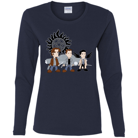 T-Shirts Navy / S Sam, Dean and Cas Women's Long Sleeve T-Shirt