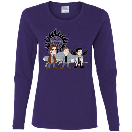 T-Shirts Purple / S Sam, Dean and Cas Women's Long Sleeve T-Shirt