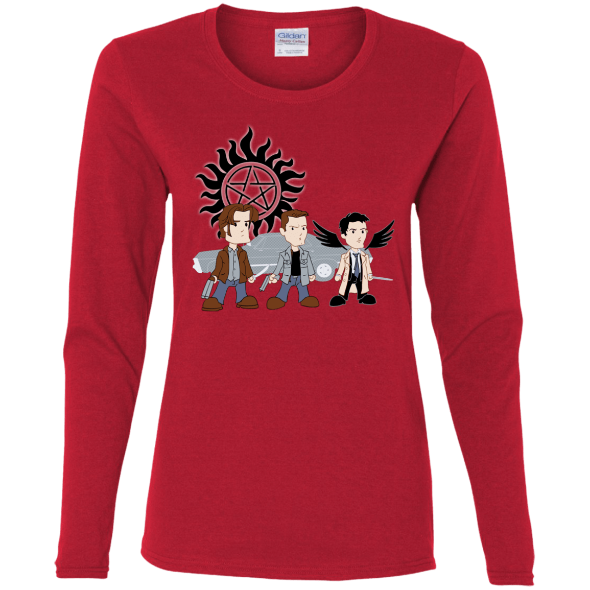 T-Shirts Red / S Sam, Dean and Cas Women's Long Sleeve T-Shirt