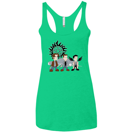 T-Shirts Envy / X-Small Sam, Dean and Cas Women's Triblend Racerback Tank